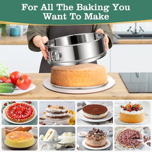 4/7/9/10-Inch Set Springform Pan, Removable Bottom, Stainless Steel - size: 4" 7" 9" 10" Cake Pan