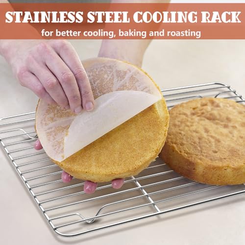 P&P CHEF 4 Pcs Baking Wire Rack for Cooling, 8.6 + 9.7+ 11.6 + 15.3 Inch - size: 8.6 + 9.7+ 11.6 + 15.3 Inch