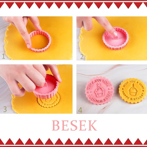BESEK 8PCS Birthday Cookie Cutters, Birthday Party Cookie Cutter - 8 Shaped Cookie Cutter, Baking Tool for Homemaking Cookie - color: Birthday