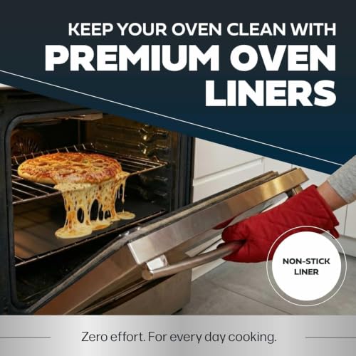 Cooks Innovations Non-Stick Oven Protector Mat - Heavy Duty Nonstick Oven Rack Liners to Protect Convection, Electric, Gas, & Microwave Ovens - BPA & PFOA Free Heat Resistant Baking Mat - color: Black