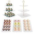 5 Pcs Dessert Table Display Set, Square Cupcake Stand, White - color: White Square