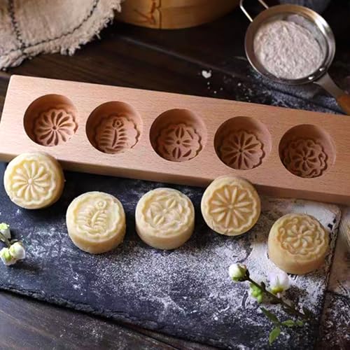 Wooden Moon Cake Mold 11.87 in Chinese Pattern