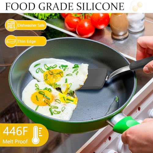 2Pcs Mini Silicone Cookie Brownie Spatula, Solid Flat, Grey - color: Gray, style: Solid Flat