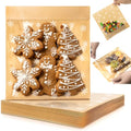 100 Pack Self Sealing Christmas Cookie Bags with Seal, 5.9x6.5 Inch Paper Bakery Bags with Window, Grease Resistant To Go Sleeves for Packaging Donut, Snack, Scone, Brownie, Small Pastries - size: 5.9"x6.5" - Christmas