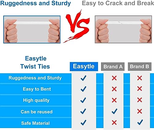 Easytle 1200 Pcs 5" White Paper Twist Ties Bread Ties White Twist Ties Twisty-Ties Bag Ties Twist Ties for Bags Bread Wire Ties Twist Tie for Party Cello Candy Bread Coffee Bags Cake Pops - size: 1200 Pcs