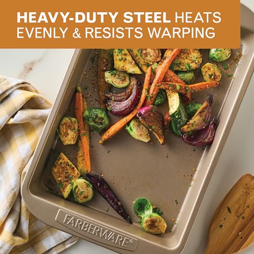 Farberware Nonstick Rectangular Cake Pan, 9x13 Baking Pan, Mocha - color: Mocha