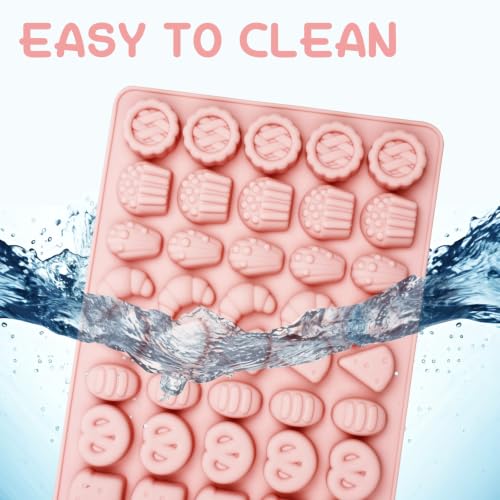 40-Cavity Mini Silicone Baking Desserts Shapes Mold fo Candy and Jello - color: Pink-XY066
