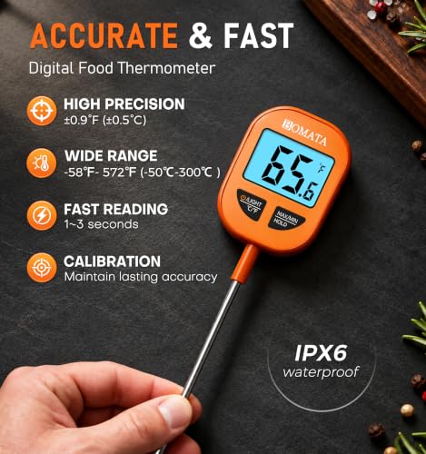 BOMATA Digital Meat & Candy Thermometer 2 Pack, Include 10" & 5" Probes - size: 2-Pack (5" + 10")