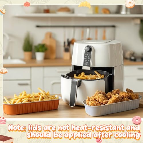 Blushtier 150 Pcs Mini Loaf Pan with Lid & Spoon, Blue and Orange - color: Blue and Orange