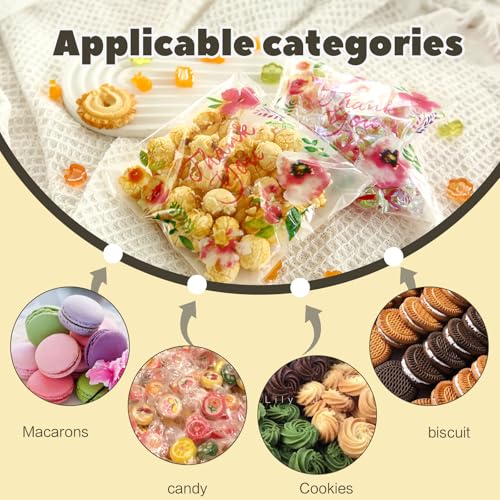 200pcs 5.5x5.5in Thank You Candy Bags Individual Cookie Wrappers - color: Thank You, size: 5.5 x 5.5 inch