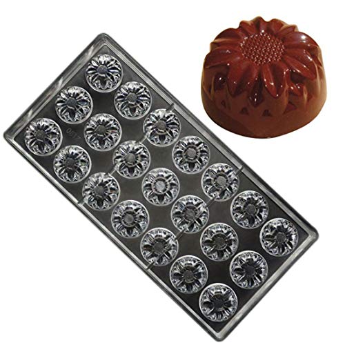 Polycarbonate Chocolate Mold DIY Candy Mould Clear Hard Plastic Bakeware Pastry Tools Thrysanthemum Flower (19363) - color: 11