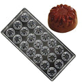 Polycarbonate Chocolate Mold DIY Candy Mould Clear Hard Plastic Bakeware Pastry Tools Thrysanthemum Flower (19363) - color: 11