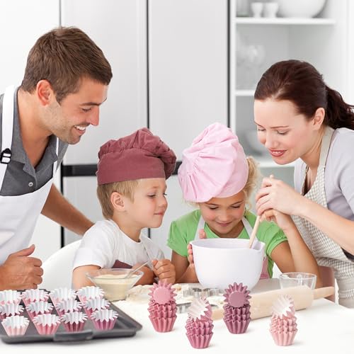 Pink Mini Size Cupcake Liners, Grease Resistant Muffin Baking Cups - color: Pink