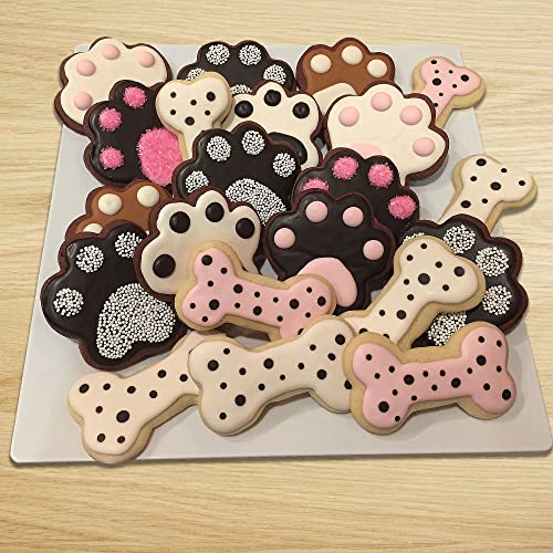 8PCS Dog Bone and Dog Paw Print Cookie Cutters Set, Stainless Steel Metal 4 Sizes Dogs Bone Paw Shape Cookie Cutter, Dogs Theme Party Cookie Cutter Molds for Homemade Treats Baking - color: Dog Bone & Dog Paw