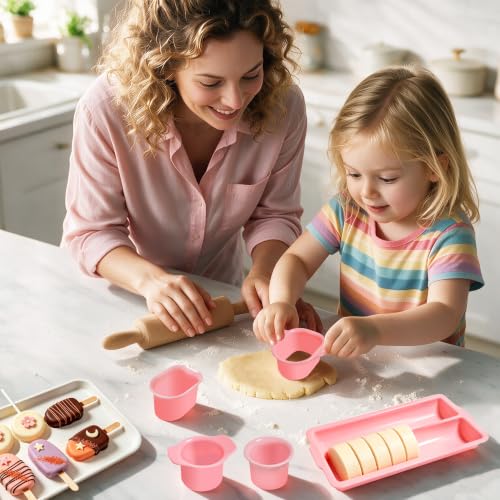Cake Pop Mold Set with Tray, Round Cakesicle Cutter Kit, Pink - color: Pink