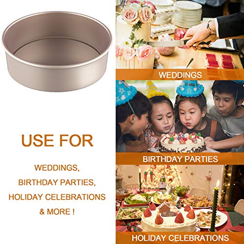 CHEFMADE Round Cake Pan, 8-Inch with Removable Loose Bottom - color: Champagne Gold, size: 8-inch