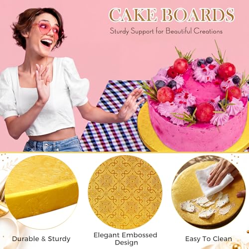 Zopeal 20 Pack 10 Inch Round Wedding Cake Boards,Gold - color: Gold