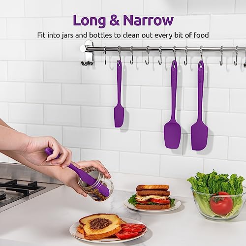 U-Taste Silicone Spatula Set 600°F High Heat Resistant, 4-Pcs, Purple - color: Purple
