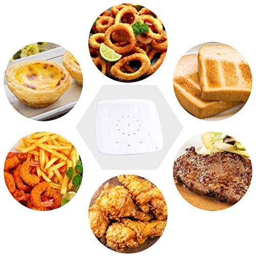 Air Fryer Parchment Paper Liners（11"×11"） Square 100Pcs Unbleached Compatible with XXXL Air Fryer,Perfect for 8.5QT/9.5QT/10QT Or Bigger Air Fryers (White) - color: White