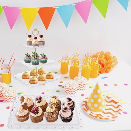 5 Pcs Dessert Table Display Set, Square Cupcake Stand, White - color: White Square