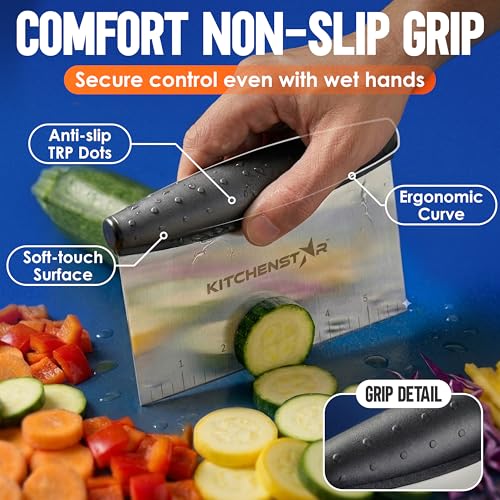 Multi-Purpose Bench Scraper/Dough Cutter for Bread & Pastry, 6-inch, Silver
