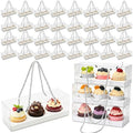 32 Pack Clear Cupcake Boxes, Plastic Cupcake Containers with Handle
