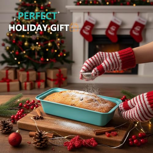 3-Pack 12x4 Long Loaf Pans, Nonstick Carbon Steel Bread Baking Pan