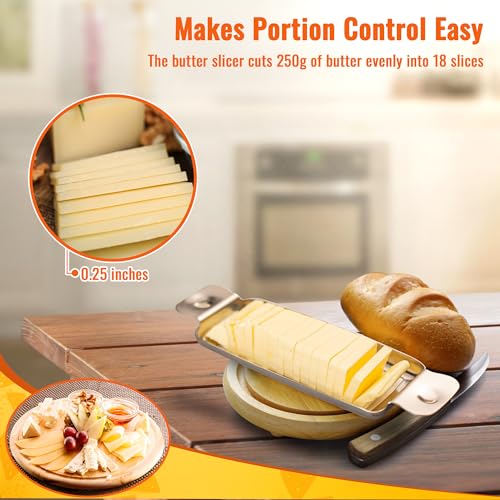 Stainless Steel Butter Cutter for Uniform 1/4-Inch Cheese and Butter Slices