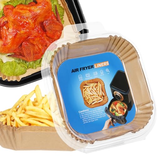 Air Fryer Liners - 200 Sheets - color: Paper-Square, size: 8inch-200PCS
