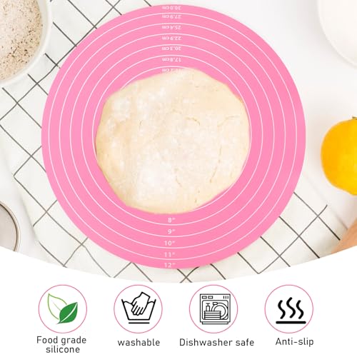 2Pcs 12" Silicone Cake Mat Non Slip Cake Turntable Mat