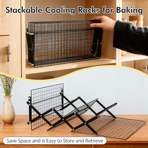 4 Tier Collapsible Cooling Rack for Baking, Adjustable cooling Rack