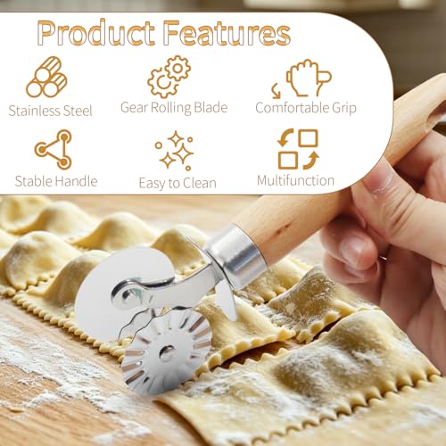 Double Wheel Dual-Head Pastry Cutter, 1Pcs - size: Double Wheel