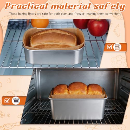 50/100Pcs Mini Loaf Pan Liners for Baking Bread, 6x3in Non-Stick Pre Cut Unbleached Parchment Paper, Disposable Sourdough Loaf Bread Liners for Baking Toast, Cakes, Cookie, Banana, Brown