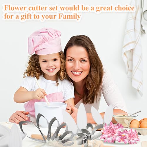 KALAIEN 6pcs/set Dahlia Sugar Flower Cutter Set Flower Petal Fondant Mold - color: Dahlia Cutter(6pcs)