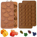 Fall Chocolate Molds 4 Pieces Silicone Pumpkin Candy Mold Maple Leaf Shaped Fondant Molds for Thanksgiving Halloween Autumn Harvest Cupcake Cake Topper Decoration - size: Fall Pumpkin & Maple Leaf
