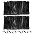 HARFINGTON 1600Pcs Bag Twist Ties 3" Reusable Metallic Wire Cable Ties - color: Black