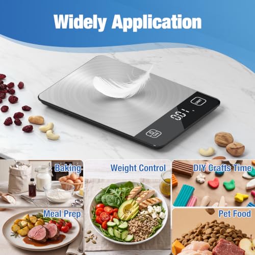 Diyife 33lb Rechargeable Digital Kitchen Scale for Cooking, 9 x 6.3inch