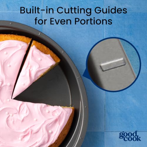 GoodCook Everyday Nonstick Steel Round Cake Pan, 9-Inch, Gray - size: 9-Inch, style: Round Cake Pan