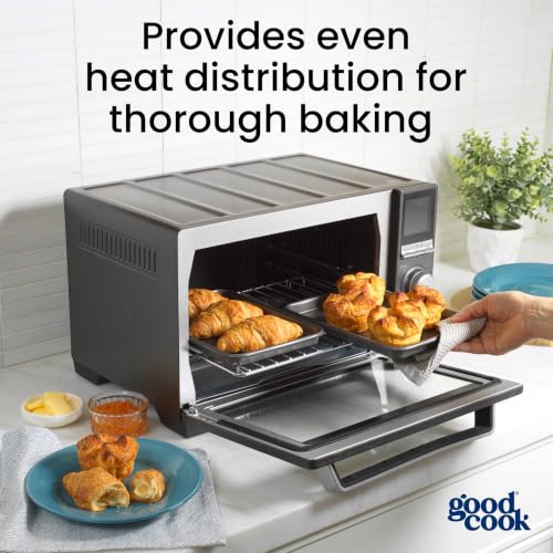 GoodCook Everyday Toaster Oven Mini Baking Sheets Set of 2 Set of 2 Heavy-Gauge Steel Baking Pans with Scratch-Resistant Nonstick, 9 x 6.2-Inch, Gray - size: 9 x 6-Inch (2- Piece Set)