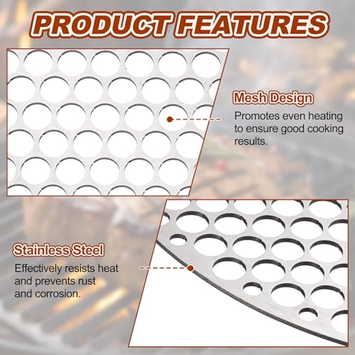 PATIKIL Round Barbecue Grill Mesh Grate, 7" Circular Stainless Steel BBQ Mesh Rack Circular Hole Round Barbecue Grilling Net for Outdoor Camping Home Party Family Gatherings - size: 7 inch