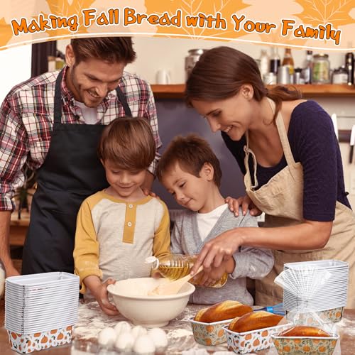 Hushee 50 Set Fall Paper Mini Loaf Pan Disposable, White Pumpkin - style: Novel