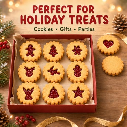 11 Pcs Mini Christmas Cookie Cutters Set,Linzer Cookie Cutters