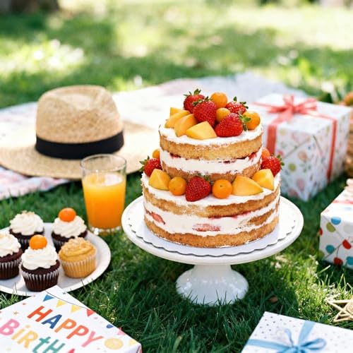 10 Inch Round White Scalloped Cake Boards 30 Packs