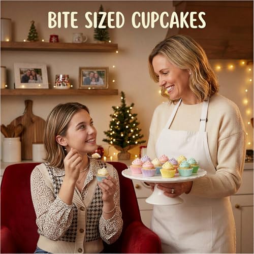 600 Pcs Mini Muffin Liners 1Inch Cupcake Liners for Baking (12 Colors)