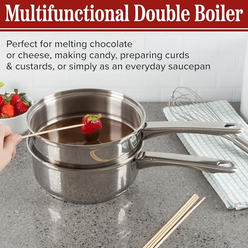 Classic Cuisine 6 Cup Double Boiler Pot Set, 7.75” x 3”