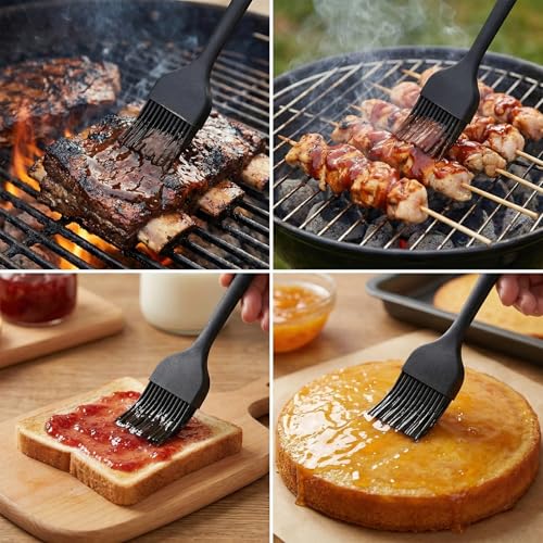 JJUNW 4PCS Silicone Pastry Brushes, Heat Resistant Oil Baking Brushes