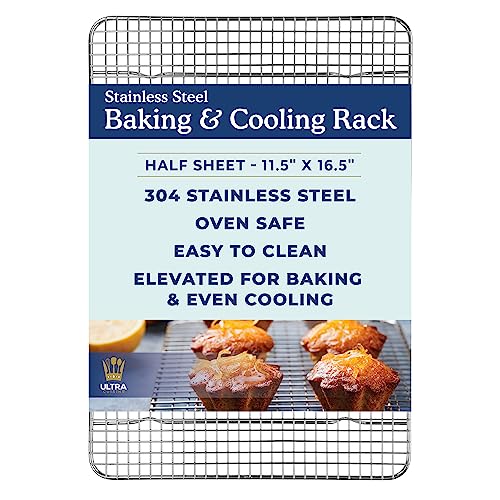 Ultra Cuisine Durable Cooling Rack for Cooking and Baking - 11.5" x 16.5" - size: 11.5" x 16.5" 1-Pack