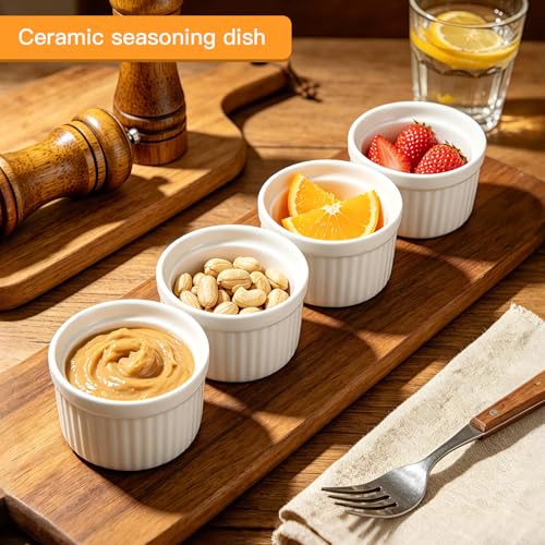 4 Pcs Ceramic Ramekins Oven Safe, Creme Brulee Ramekins（5 oz） - size: 5 OZ