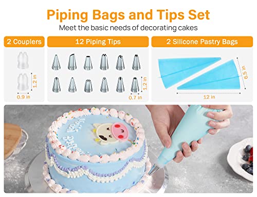 Kootek 22 Aluminum Cake Stand Turntable Set for Decorating Baking Kit, 12"