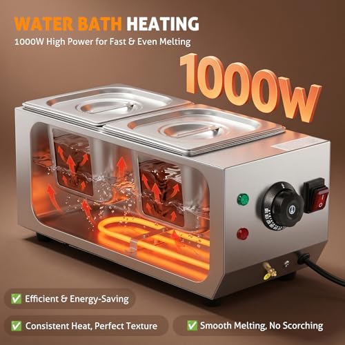 Chocolate Tempering Machine Chocolate Melter Warmer 2 Tanks 9lbs
